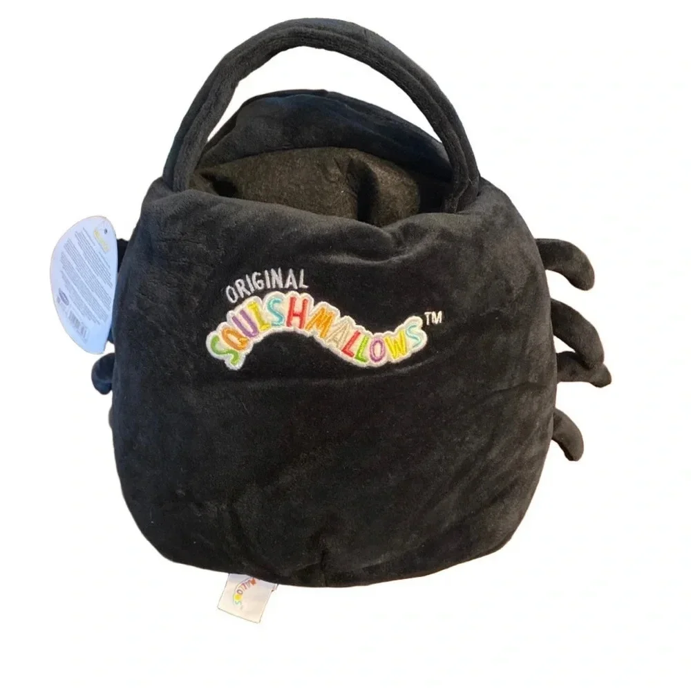Squishmallows Bella the Spider Halloween Treat Pail 12” Plush Candy Bucket NWT